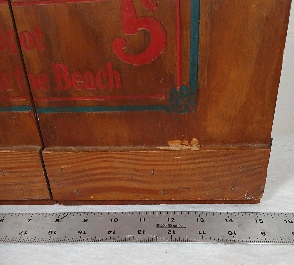 Vintage Drink Pepsi Cola All Wood Cassette Case Hanging Display Shelf Cabinet 