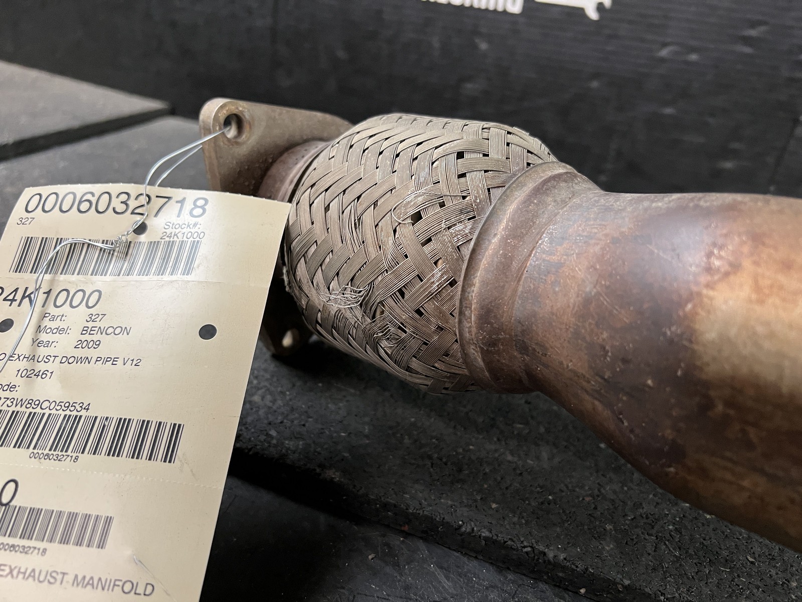 03-12 BENTLEY CONTINENTAL 6.0 TURBO LEFT LH EXHAUST DOWN PIPE 3W0253059B