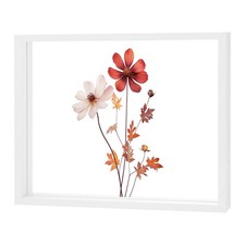 Wooden Pressed Flower Frame, 8x10" Floating Frame White 
