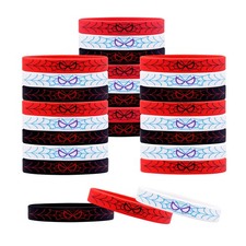 24Pcs Spider Silicone Wristbands Bracelets hero Spider Party Decorations Supp...