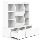 Toy Storage Organizer Large Kids Bookcase w/ 3 Movable Drawers&8 Storage Cubbies