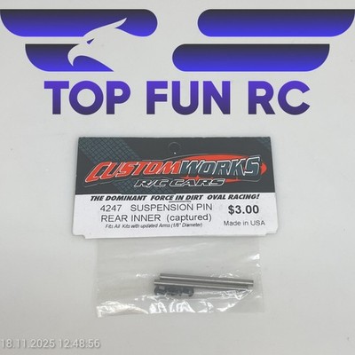 CUSTOM WORKS RC 4247 SUSPENSION PIN REAR INNER (CAPTURED) FOR OUTLAW 4 & 5 1/10 