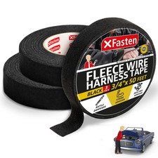 XFasten Wire Harness Tape 3/4 Inch x 50 ft 3/4-Inch x 50-Feet 3-Pack , Black