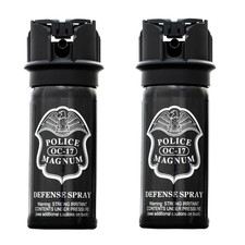 2 Police Magnum pepper spray 2 ounce Flip Top Fogger Safety Personal Defense