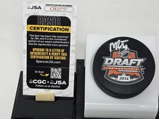 MICHAEL BUNTING signed 2014 NHL DRAFT puck JSA COA PREDATORS