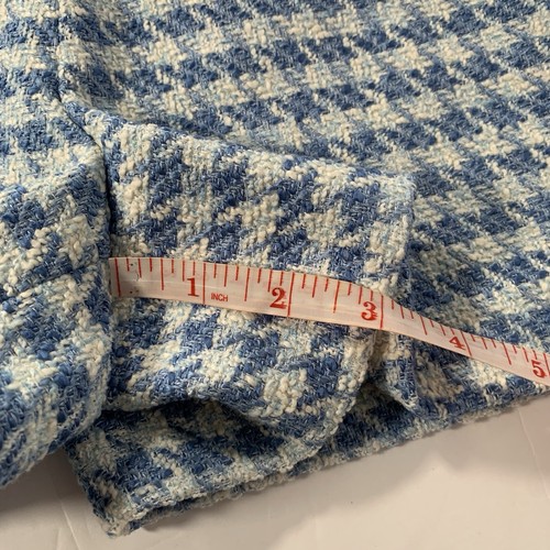 ZARA High Waisted Blue Houndstooth Shorts XS Tweed Preppy Girly Coquette Spring - Picture 10 of 11