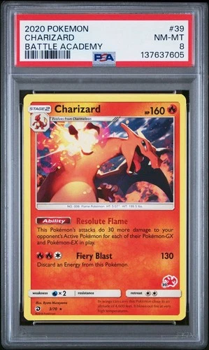 2020 Pokemon Battle Academy # 39 Charizard PSA 8 NM-MINT Free Shipping! NEW CERT