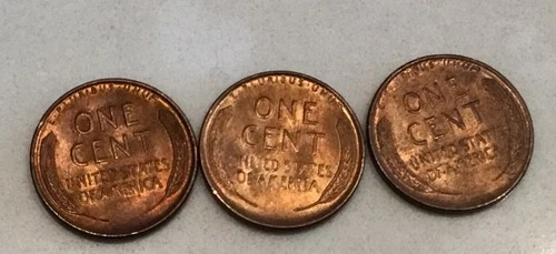 1940, 41, 42 All Philadelphia Mint All Select Very Fine +++ Wheat Cents