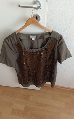 Peter Hahn Bluse mit Pailetten Gr46 