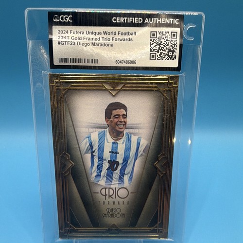 Futera 2024 Unique World Football 23KT Gold Framed GTF23 Maradona ARG 03/10 CGC