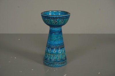 Bitossi Aldo Londi Vintage Candlestick Rimini Blue 60s Ceramic