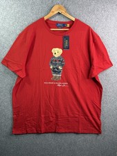 Polo Ralph Lauren Red Short Sleeve Classic Fit Polo Bear T Shirt Men  s XL