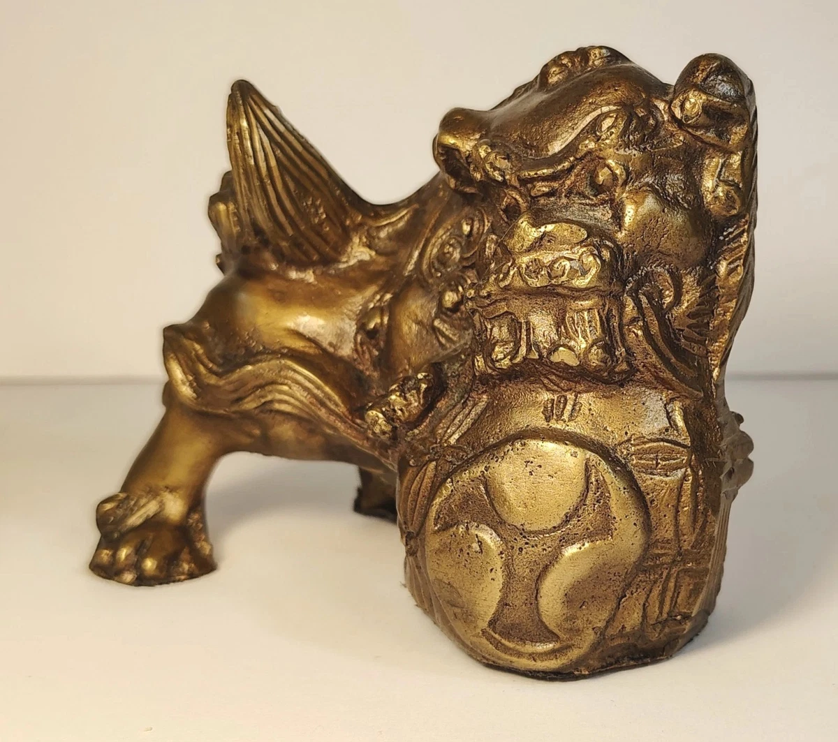 中国古董黄铜狗雕像、雕像| eBay