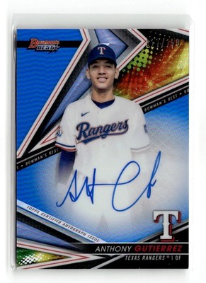 2022 Bowman's Best Anthony Gutierrez #B22-AG Blue Refractor /150 Auto