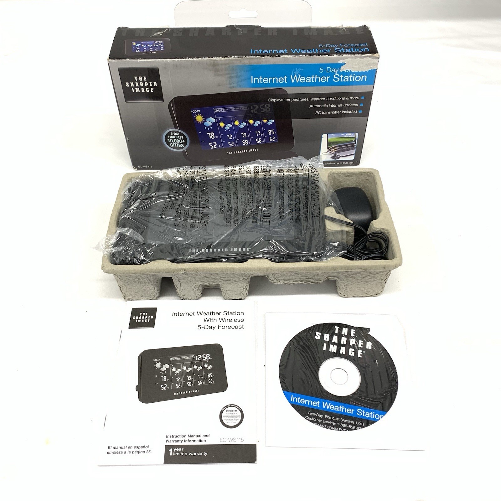 The Sharper Image 5 Day Forecast Internet Weather Station EC-WS115