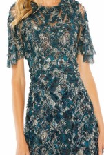 Mac Duggal Leena  8043 Evening Dress Flutter Sleeve Ruffle Dress