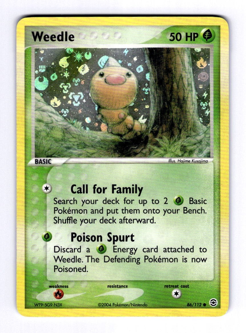 Weedle FireRed & LeafGreen #86 (2004) Common Reverse Holo NM Pokemon