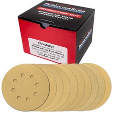 ProductionShop Premium 5" Gold Sanding Discs, 8-Hole Pattern, 100 Disc Variet...