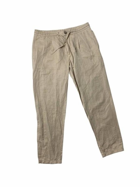 Men Mango Trousers Beige Linen 32