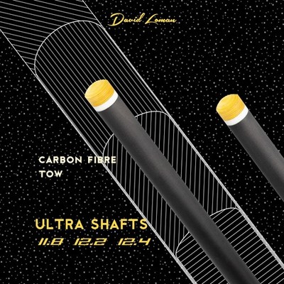 DAVID LOMAN Ultra Black Tech Carbon Shaft Billiard Cue Shaft for 8/9-Ball