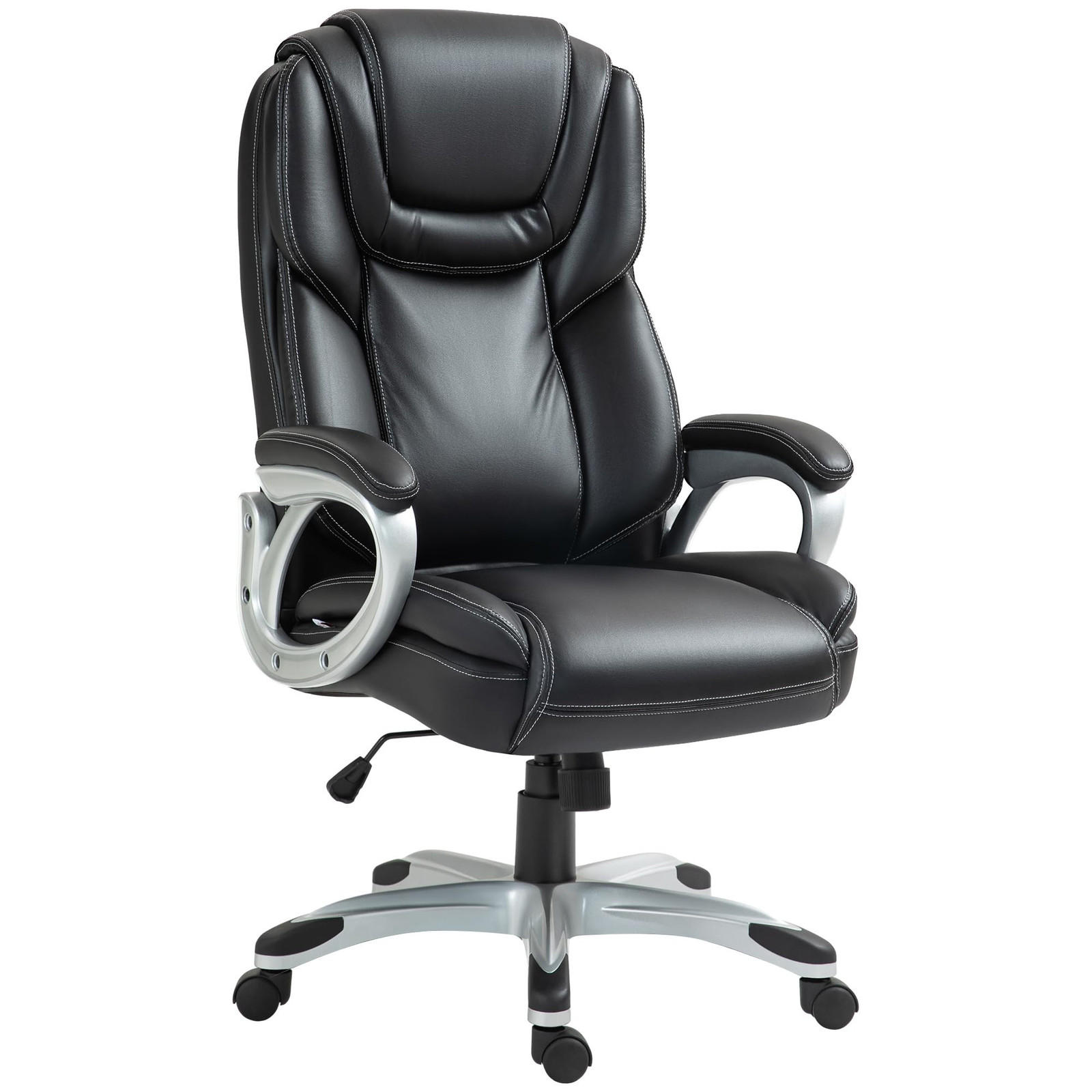 High Back Office Chair with Tilt Swivel & Padded Armrests