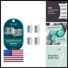 quip Ultra Ultra Lite EasyClick Brush Pod Refill Heads White 4 Pack