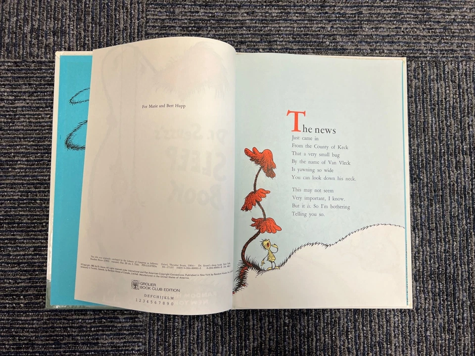 Dr. Seuss's Sleep Book HC Grolier Book Club, Random House  11" x 8" - Image 3 of 3