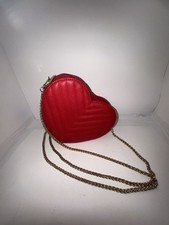 Francesca's Quilted Red Heart Crossbody Bag