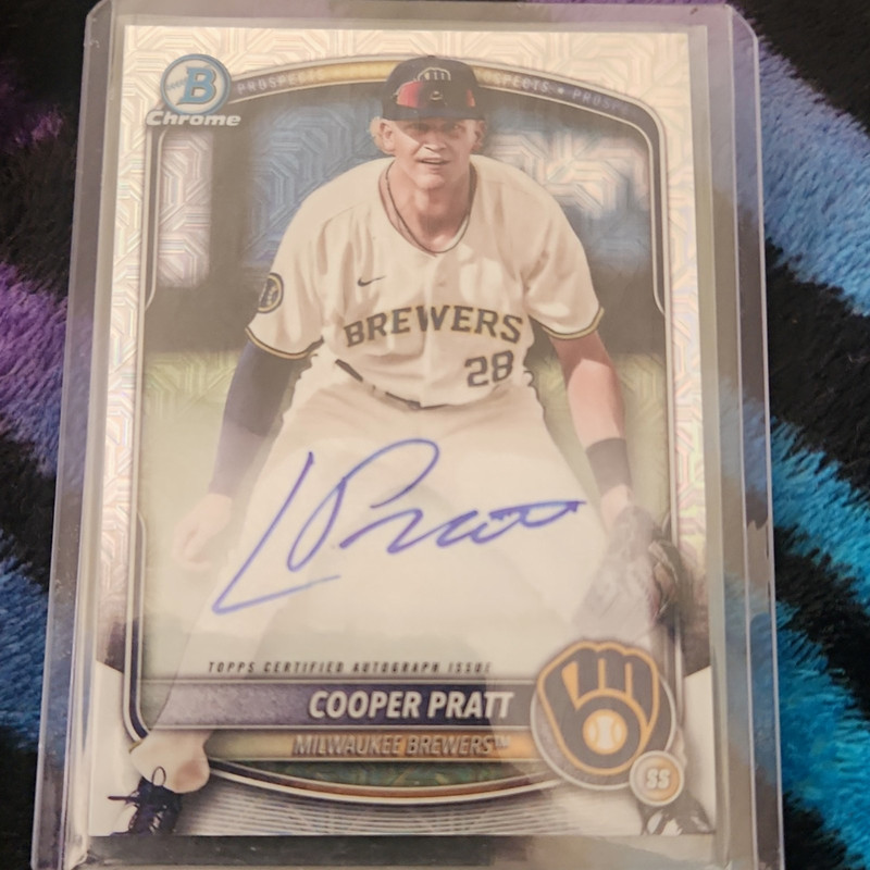 Topps 2024 Bowman Chrome Prospect Autographs Cooper Pratt Auto BMA-CP Brewers
