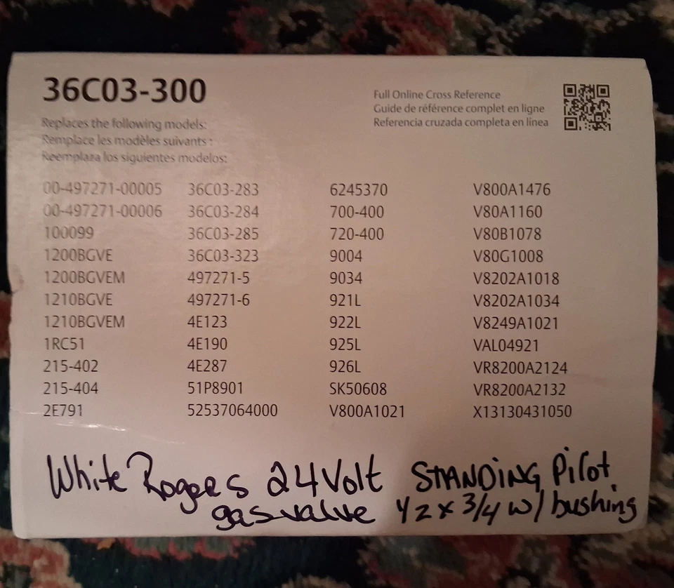 White Rogers Emerson 36C03-300 Universal Combination Pilot Gas Valve 1/2 x 3/4 - Image 2 of 4