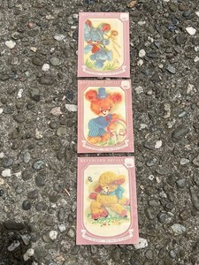 Vintage Retro 50s Meyercord Bunny Lamb Bear Decals DecalArt (Lot of 3)