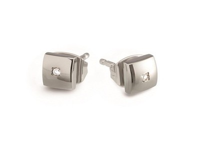 Boccia Titanium - Ohrstecker Titan eckig Brillant goldf. - 05050-02 - Ohrschmuck