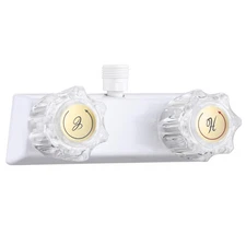 OasisFlow RV Shower Faucet, Camper 4 inches, White 