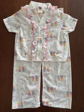 Vintage Carter s Pink Floral Garden Ruffle Two Piece Snap Pajamas Toddler Size 4