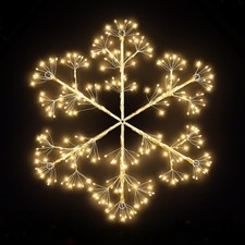 24 Inch 300 LED Christmas Snowflake Light, Hanging Outdoor Light Up Snowflake...