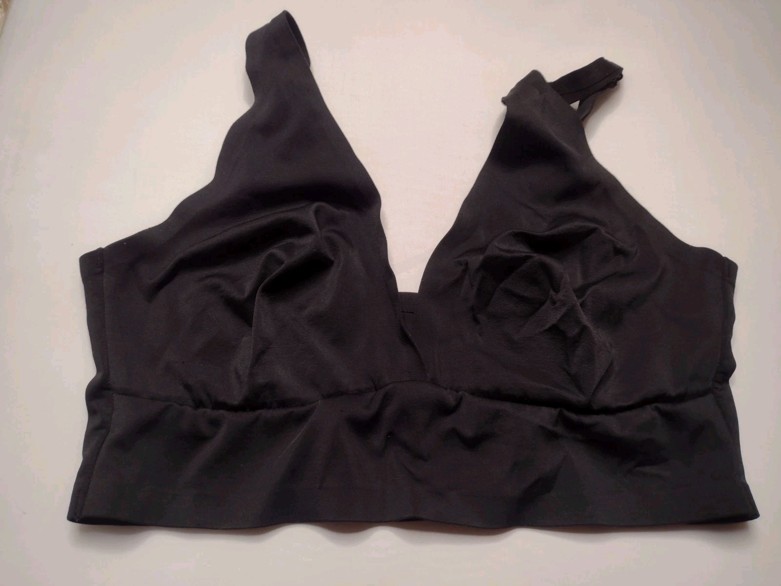 Auden Bralette Bra XL Black Wireless Wire Free Longline LIQ