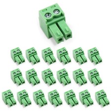 20 pcs 2 Pin KF2EDG 3.81mm Pitch Pluggable PCB Angle Screw Terminal Block Plu