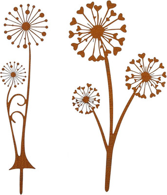2 Stück Gartendeko Rost Pusteblume, Gartendeko Für Draußen Wetterfest, Gartenste