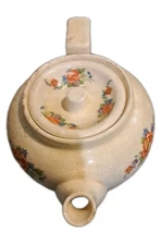 Vtg Figgjo Flint Norwegian Porcelain Teapot Cream With Rose Decoration