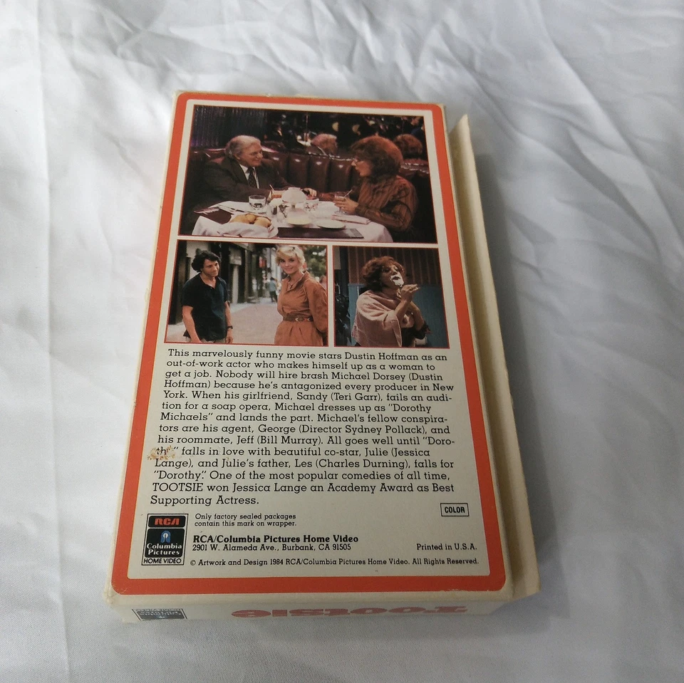 Tootsie VHS Dustin Hoffman Bill Murray Jessica Lange Foto 2 de 4