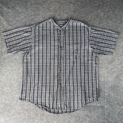 VTG Brittania Button Up Shirt By Levi Strauss Mens XL Blue Plaid Pocket Tee 90s