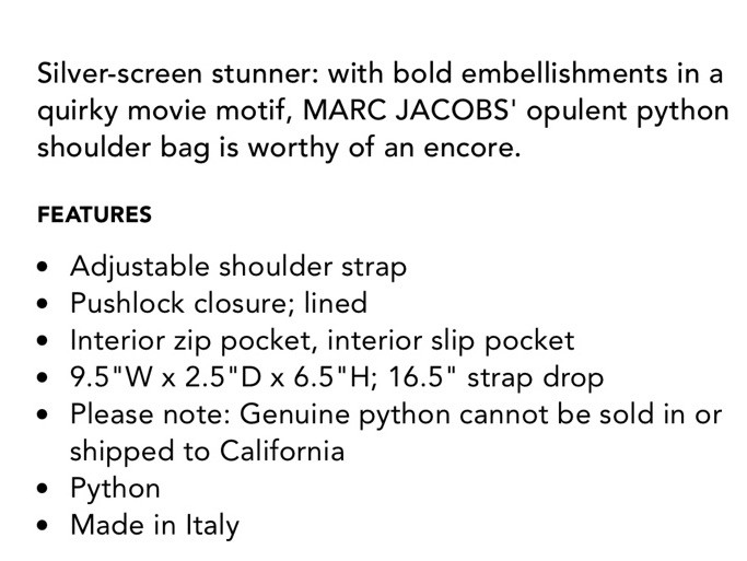 Marc Jacobs Python Bag Snakeskin Embellished Vint… - image 16