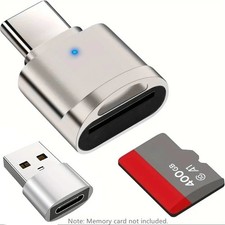 Type-C SD TF Card Reader Zinc Alloy USB Adapter MacBook Samsung Laptop