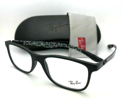 New Ray-Ban Reading Glasses RB 8903 5263 55-18 Black Carbon-fiber ...