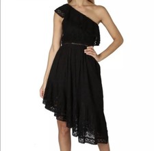 NWT Love Shack Fancy Pamela Black Dress, XS, Msrp $475