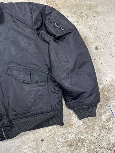 Vintage y2k Flyers CWU Black Bomber Boxy Jacket Delta - Picture 3 of 12