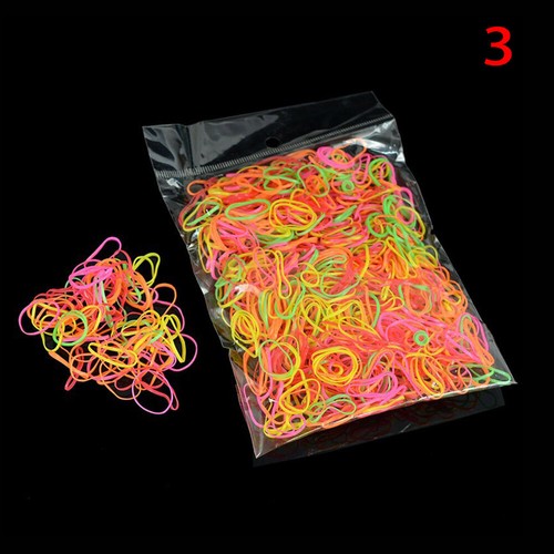 1000 pcs MIXED Kids Ponytail Holder Elastic Rubber Hair Band Hair Rope Ties * ↖ - Picture 19 of 20