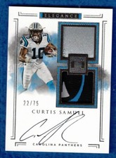 CURTIS SAMUEL - 2017 Panini Impeccable Rookie Patch Logo Autograph 22/75 #112