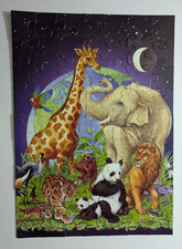 Springbok 60 pc Jigsaw Puzzle "Jungle Party" 2007 Giraffe Lion Elephant Panda