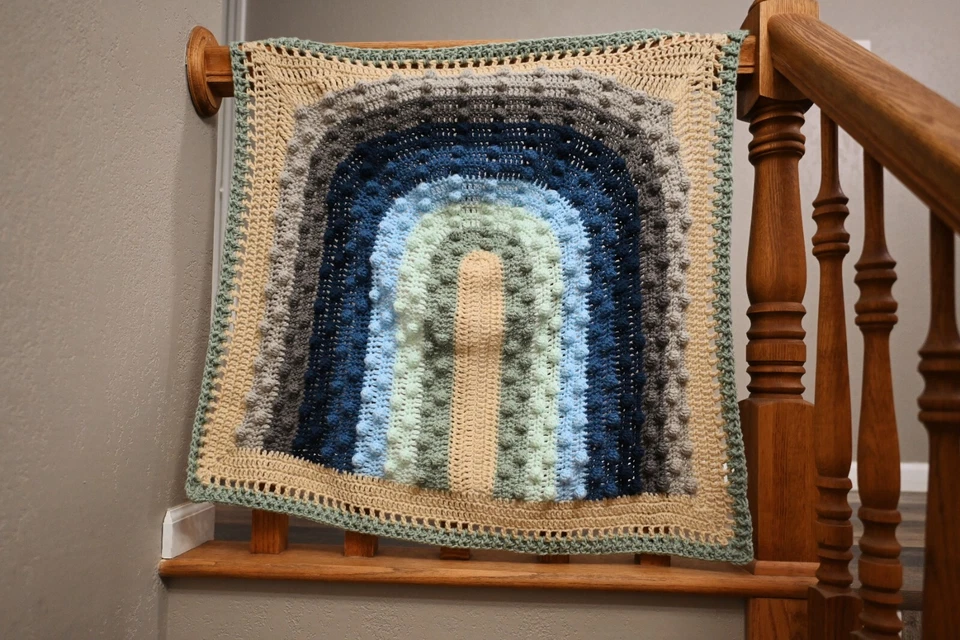 Handmade Rainbow Baby Blanket - Image 4 of 4